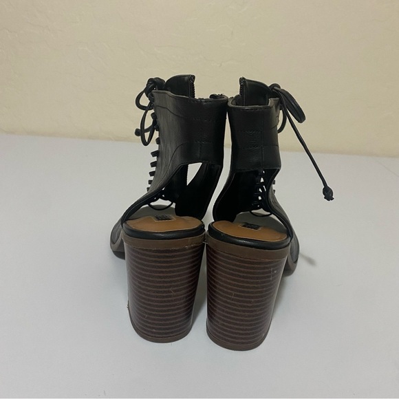 Forever 21 black lace up open toed booties Size 9 - Picture 5 of 7